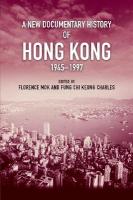 New Documentary History of Hong Kong, 1945 1997