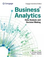 Business Analytics: Data Analysis & Decision Making, Cengage International Edition 8th edition