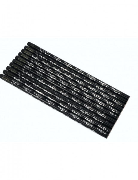 Pencil g-clef black/silver 10 pcs / set