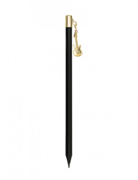 Pencil with e-guitar charm gold