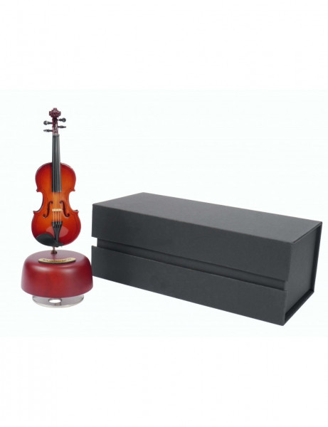 Violin music box The Blue Danube with gift case 20 cm H (violin=14 cm H)