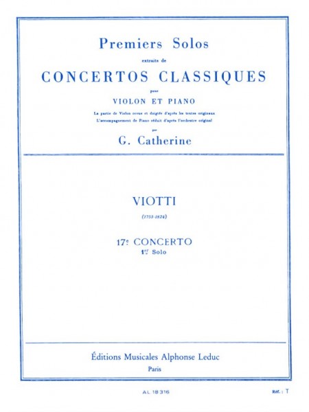 Premiers Solos Concertos Classiques Concerto no. 17 (Viotti)