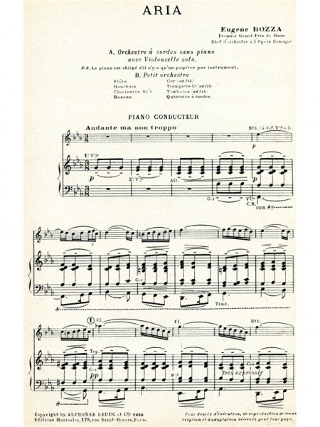 Aria Cello Solo and String Quintet / String Orchestra