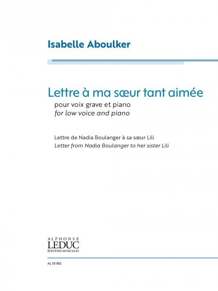 Lettre à ma soeur tant aimée