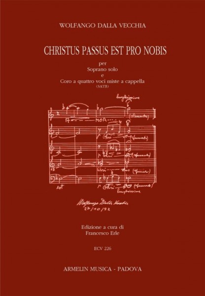 Christus Passus est pro nobis Per Soprano solo e Coro a 4 voci a Cappella (SATB)