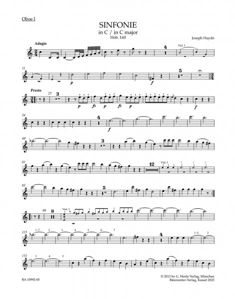 Symphony In C Major Hob. I:60 Il Distratto