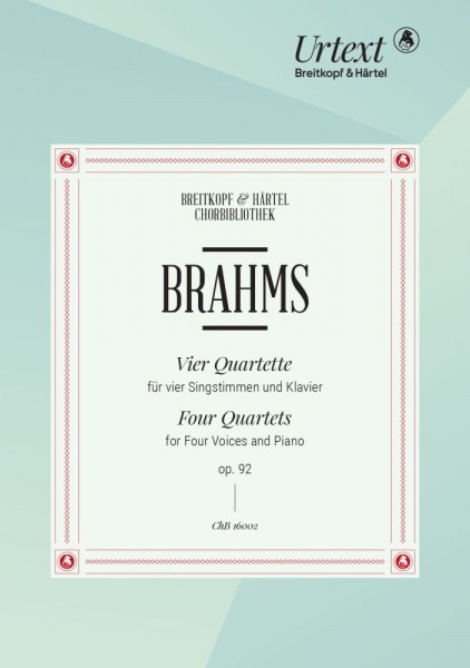 4 Quartets Op. 92 Urtext based on the new Complete Edition (G. Henle Verlag)