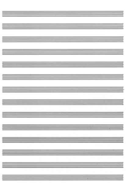 Carta da Musica (Cuadernillo, Papier à Musique) Form cm 22,5x30,5, 14 Righi, 4 Facciate, quinterno