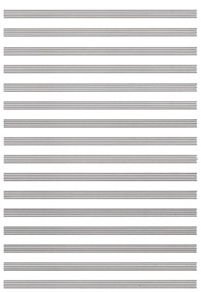 Carta da Musica (Cuadernillo, Papier à Musique) Form cm 22,5x30,5, 16 Righi, 4 Facciate, quinterno