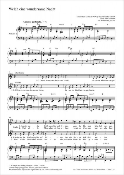 Welch eine wundersame Nacht - G major aus: Weihnachten fällt aus