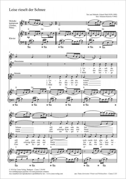 Leise rieselt der Schnee G major
