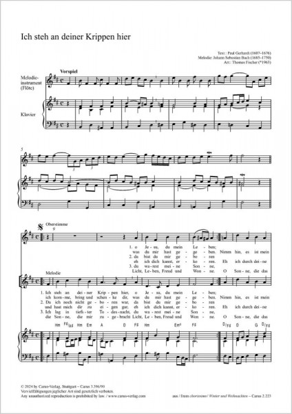 Ich steh an deiner Krippen hier B minor