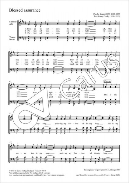 Blessed assurance D major
