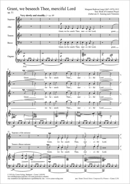 Grant, we beseech thee, merciful Lord A major - Op. 51