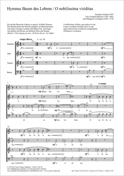 Hymnus Baum des Lebens / O nobilissima viriditas