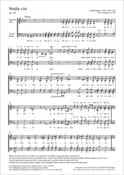 Media vita C minor - Op. 142