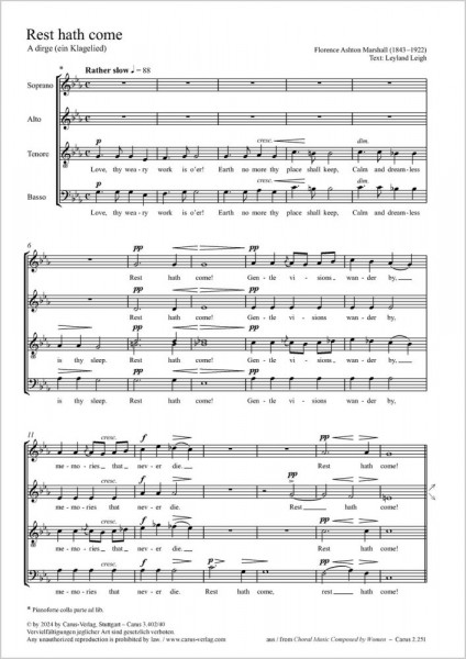Rest hath come - C minor A dirge