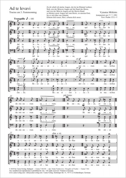 Ad te levavi Tractus on the 3rd Sunday of Lent