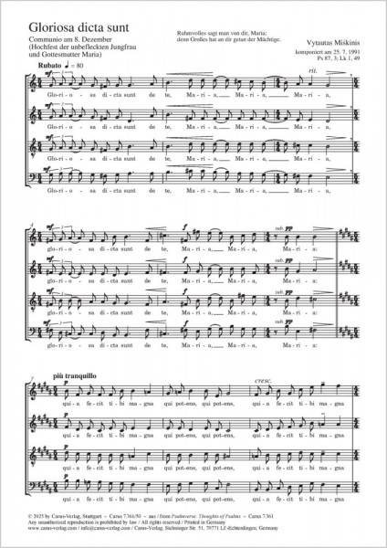 Gloriosa dicta sunt Communio on 8 December