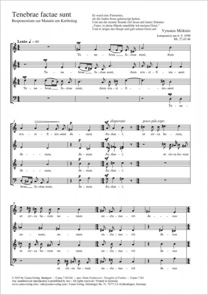 Tenebrae factae sunt Responsorial to Matins on Good Friday