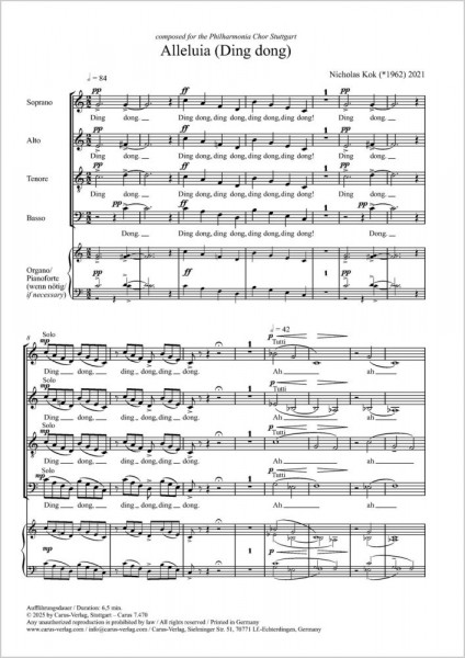 Alleluia (Ding dong) Composed for the Philharmonia Chor Stuttgart