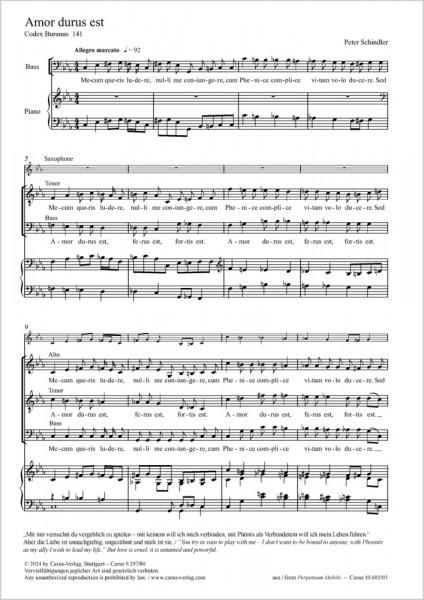 Amor durus est - C minor from: Perpetuum mobile - Songs from the Codex Buranus