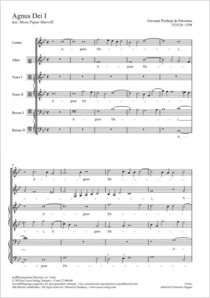 Agnus Dei I from: Missa Papae Marcelli