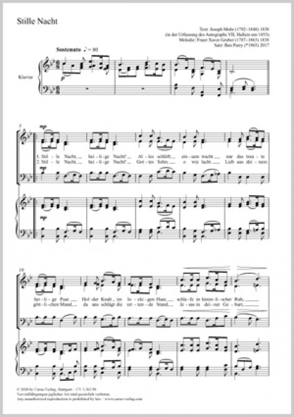 Stille Nacht B Flat Major
