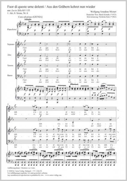 Fuor Di Queste Urne Dolenti KV 135 - E Flat Major