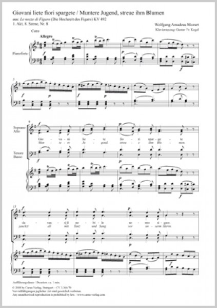 Giovani Lieti Fiori Spargete KV 492 - G Major
