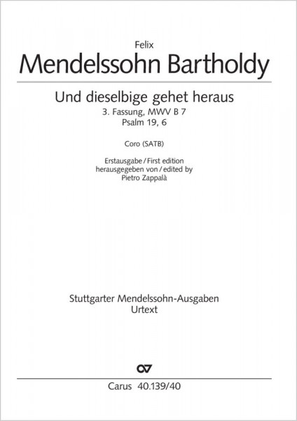 Und dieselbige gehet heraus (3rd version) Psalm 19, 6 - D major - MWV B 7