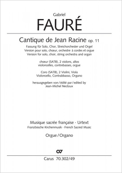 Cantique de Jean Racine D flat major - op. 11 Streicherfassung
