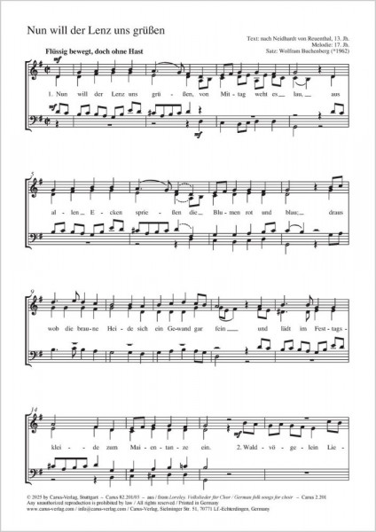 Nun will der Lenz uns grüßen G major