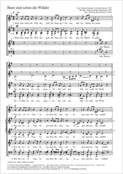 Bunt sind schon die Wälder G major