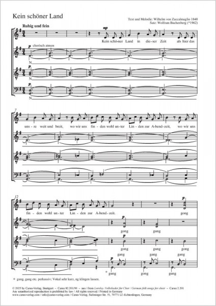 Kein schöner Land G major