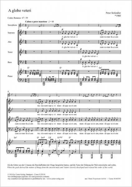 A globo veteri - G minor / B flat major from: Perpetuum mobile - Songs from the Codex Buranus