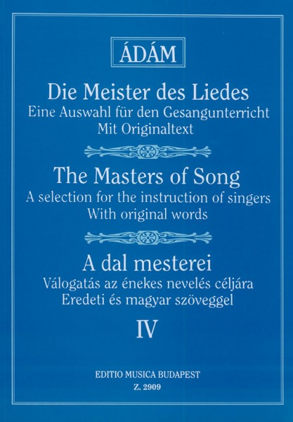 Die Meister des Liedes IV Alte italienische, fran Alte italienische, französische, englische und deutsche Meistern (hoche Stimme)