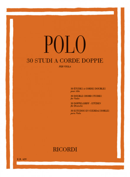 30 Studi a corde doppie (Polo) per violino progressivi dalla 1e alla 3e posizione trascritti per viola