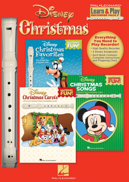 Disney Christmas Learn & Play Recorder Pack (3 books and the instrument included)