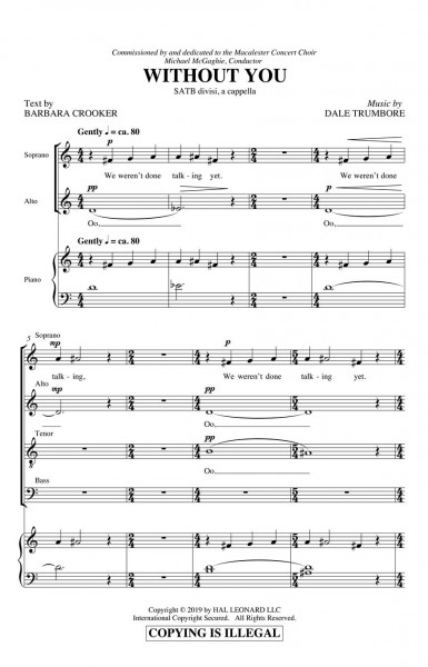 Without You Dale Warland Choral Series