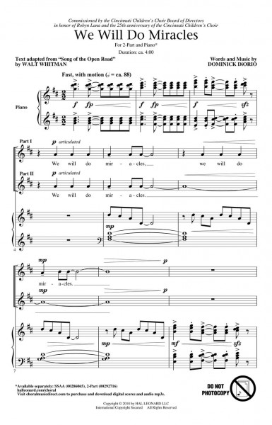 We Will Do Miracles Henry Leck Creating Artistry Choral Series