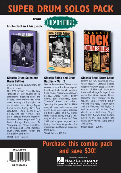 Super Classic Drum Pack Includes Classic Drum Solos and Battles, Volumes 1 and 2, And Classic Rock Drum Solos
