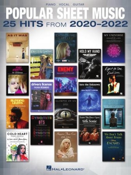 Popular Sheet Music 25 Hits from 2020-2022