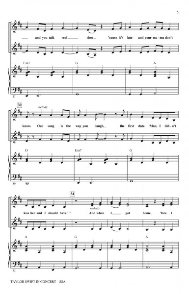 Taylor Swift in Concert Medley