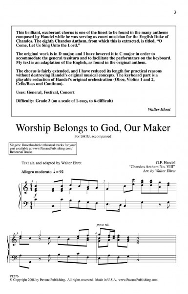 Worship Belongs to God, Our Maker