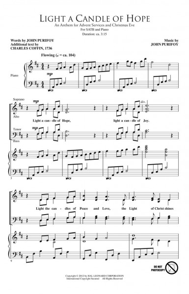 Light a Candle of Hope An Anthem for Advent Services and Christmas Eve