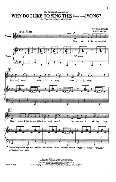 Why Do I Like To Sing This... Song?
