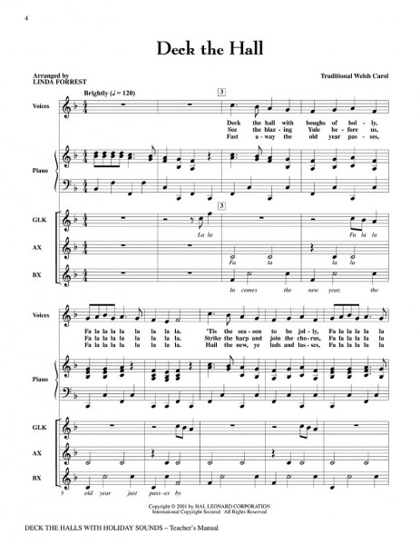 Deck the Halls with Holiday Sounds A Holiday Collection for Voice, Orff and Piano, Song Collection, Teacher's Edition