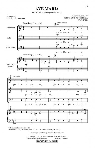Ave Maria Together We Sing Series