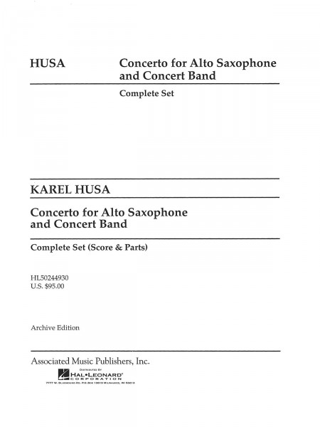 Concerto for Alto Saxophone and Concert Band Standard US Set (without european suppl. parts)